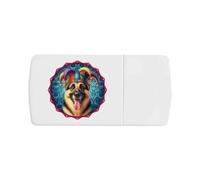 Azeeda 'German Shepherd Court Jester' Pill Box with Tablet Splitter (PI00039770)