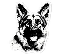 Azeeda 'German Shepherd Dog' Clear Premium Vinyl Decal Stickers - Waterproof, Durable & Easy to Apply - for Car Bumpers, Windows, Bins & More - Medium (100mm) (DC00118833)