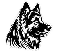 Azeeda 'German Shepherd Dog Side-View' White Premium Vinyl Decal Sticker - Waterproof, Durable & Easy to Apply - Ideal for Car Bumpers, Windows, Bins and More - Large (210mm) (DW00117530)