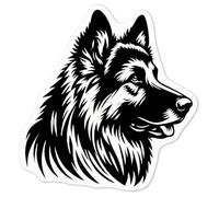 Azeeda 'German Shepherd Dog Side-View' White Premium Vinyl Decal Sticker - Waterproof, Durable & Easy to Apply - Ideal for Car Bumpers, Windows, Bins and More - Medium (100mm) (DW00117529)