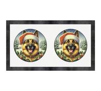 Azeeda 'German Shepherd Dog Wearing Santa Hat' Pet Feeding Mat (PM00033612)