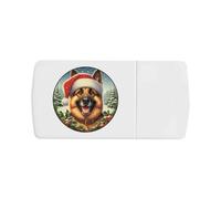 Azeeda 'German Shepherd Dog Wearing Santa Hat' Pill Box with Tablet Splitter (PI00038723)