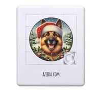 Azeeda 'German Shepherd Dog Wearing Santa Hat' Sliding Puzzle (PZ00040315)