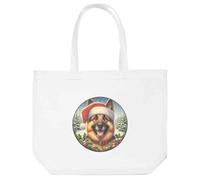 Azeeda 'German Shepherd Dog Wearing Santa Hat' Tote Shopping Bag For Life (BG00086931)