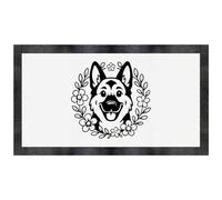 Azeeda 'German Shepherd Floral Wreath' Pet Feeding Mat (PM00033734)