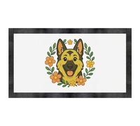 Azeeda 'German Shepherd Floral Wreath' Pet Feeding Mat (PM00033735)