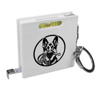 Azeeda 'German Shepherd Holding Leash' Keyring Tape Measure/Spirit Level Tool (KM00048931)