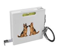 Azeeda 'German Shepherd Pair' Keyring Tape Measure/Spirit Level Tool (KM00049721)