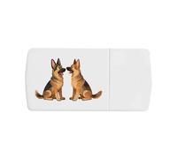 Azeeda 'German Shepherd Pair' Pill Box with Tablet Splitter (PI00041072)