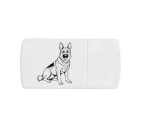 Azeeda 'German Shepherd' Pill Box with Tablet Splitter (PI00041073)