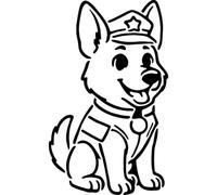 Azeeda 'German Shepherd Police Dog' Reusable Stencil - Durable Decorative Template for Painting and Spraying on Walls, Tiles, Wood, Fabric & Craft Projects - S (A6) (WS00070863)