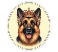 Azeeda 'German Shepherd Prince' White Premium Vinyl Decal Sticker - Waterproof, Durable & Easy to Apply - for Car Bumpers, Windows, Bins & More - XL (460mm) (DW00147459)
