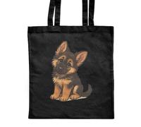 Azeeda 'German Shepherd Puppy' Classic Black Tote Shopper Bag (ZB00028473)