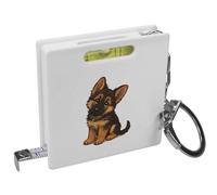 Azeeda 'German Shepherd Puppy' Keyring Tape Measure/Spirit Level Tool (KM00047342)