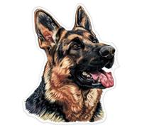 Azeeda 'German Shepherd Side Profile' White Premium Vinyl Decal Sticker - Waterproof, Durable & Easy to Apply - for Car Bumpers, Windows, Bins & More - XL (460mm) (DW00114283)