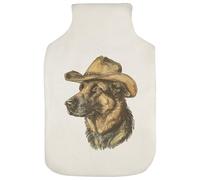 Azeeda 'German Shepherd Wearing Cowboy Hat' Hot Water Bottle Cover (HW00042609)