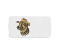 Azeeda 'German Shepherd Wearing Cowboy Hat' Pill Box with Tablet Splitter (PI00036055)