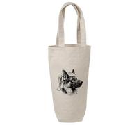 Azeeda 'German Shepherd Wearing Santa Hat' Cotton Wine Bottle Gift/Travel Bag (BL00046059)