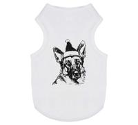 Azeeda 'German Shepherd Wearing Santa Hat' Pet Dog/Cat T-Shirt, M (PT00164390)
