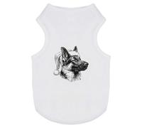 Azeeda 'German Shepherd Wearing Santa Hat' Pet Dog/Cat T-Shirt, M (PT00172274)