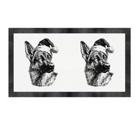 Azeeda 'German Shepherd Wearing Santa Hat' Pet Feeding Mat (PM00034447)
