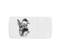 Azeeda 'German Shepherd Wearing Santa Hat' Pill Box with Tablet Splitter (PI00039558)
