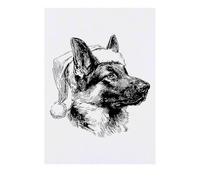 Azeeda 'German Shepherd Wearing Santa Hat' Temporary Tattoo - Water Resistant, Skin-Safe, Non-Toxic Transfer (TO00094593)