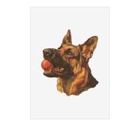 Azeeda 'German Shepherd with Ball' Poster - A3 Portrait (PP00376657)