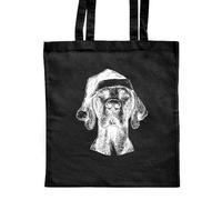 Azeeda 'German Shorthaired Pointer Wearing Santa Hat' Classic Black Tote Shopper Bag (ZB00029348)