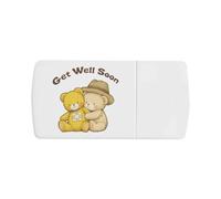Azeeda 'Get Well Soon Teddy Bears' Pill Box with Splitter (PI00046051)