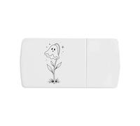 Azeeda 'Ghost Flower Outline' Pill Box with Tablet Splitter (PI00044274)
