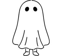 Azeeda 'Ghost Halloween Costume' Reusable Stencil - Durable Decorative Template for Painting and Spraying on Walls, Tiles, Wood, Fabric & Craft Projects - M (A5) (WS00061606)