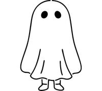 Azeeda 'Ghost Halloween Costume' Reusable Stencil - Durable Decorative Template for Painting and Spraying on Walls, Tiles, Wood, Fabric & Craft Projects - S (A6) (WS00070643)