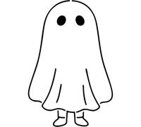 Azeeda 'Ghost Halloween Costume' Reusable Stencil - Durable Decorative Template for Painting and Spraying on Walls, Tiles, Wood, Fabric & Craft Projects - XL (A3) (WS00080213)