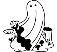 Azeeda 'Ghost in The Woods' Reusable Stencil - Durable Decorative Template for Painting and Spraying on Walls, Tiles, Wood, Fabric & Craft Projects - M (A5) (WS00062876)