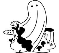 Azeeda 'Ghost in The Woods' Reusable Stencil - Durable Decorative Template for Painting and Spraying on Walls, Tiles, Wood, Fabric & Craft Projects - XL (A3) (WS00081303)