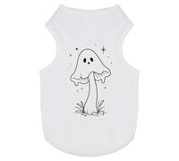 Azeeda 'Ghost Mushroom Outline' Pet T-Shirt - White, S (PT00191489)