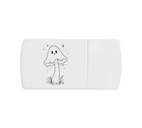 Azeeda 'Ghost Mushroom Outline' Pill Box with Tablet Splitter (PI00044275)