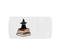 Azeeda 'Ghostly Spirit Perched on Spellbooks' Pill Box with Tablet Splitter (PI00041376)