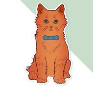 Azeeda 'Ginger Red Cat with Bow Tie' Premium Vinyl Decal Sticker - Waterproof, Durable & Easy to Apply - Ideal for Cars, Windows, Bins and More - 720mm (XXL) (DW00156099)