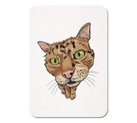 Azeeda 'Ginger Tabby Cat with Green Eyes' Rectangular Fridge Magnet - Decorative Refrigerator & Whiteboard Magnet for Home, Kitchen or Office - 70mm x 49mm (FM00058077)
