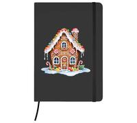 Azeeda 'Gingerbread House' Ruled Notebook - Black, A5 (NB00100499)