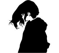 Azeeda 'Girl in Hoodie Side View' Reusable Stencil - Durable Decorative Template for Painting and Spraying on Walls, Tiles, Wood, Fabric & Craft Projects - M (A5) (WS00055394)
