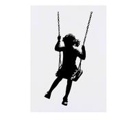 Azeeda 'Girl on Swing Silhouette' Temporary Tattoo - Water Resistant, Skin-Safe, Non-Toxic Transfer (TO00091513)