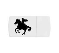 Azeeda 'Girl Riding A Horse' Pill Box with Tablet Splitter (PI00040730)