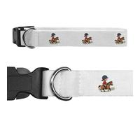 Azeeda 'Girl Riding Pony' Dog Collar - White, L (PR00088192)