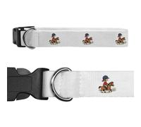 Azeeda 'Girl Riding Pony' Dog Collar - White, S (PR00088191)