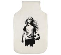 Azeeda 'Girl with Soccer Ball' Hot Water Bottle Cover (HW00044653)