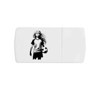 Azeeda 'Girl with Soccer Ball' Pill Box with Tablet Splitter (PI00038121)
