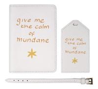 Azeeda 'Give Me The Calm of Mundane ' Passport Cover & Luggage Tag Travel Set (PA00035186)